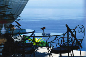 table is ready for lunch at hotel villa caletas