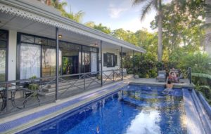 swimming pool in master suite at Villa Caletas