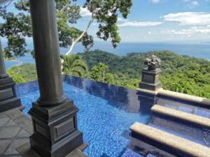 swimming pool view honeymoon suit at Hotel Villa Caletas