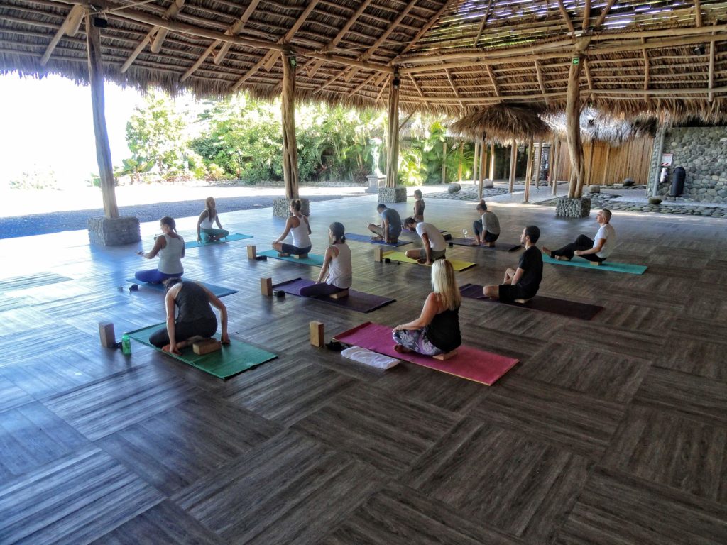 Yoga session at villa Caletas